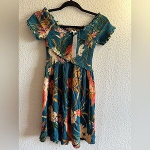 Patrons of Peace Floral Off-Shoulder Dress Size XS